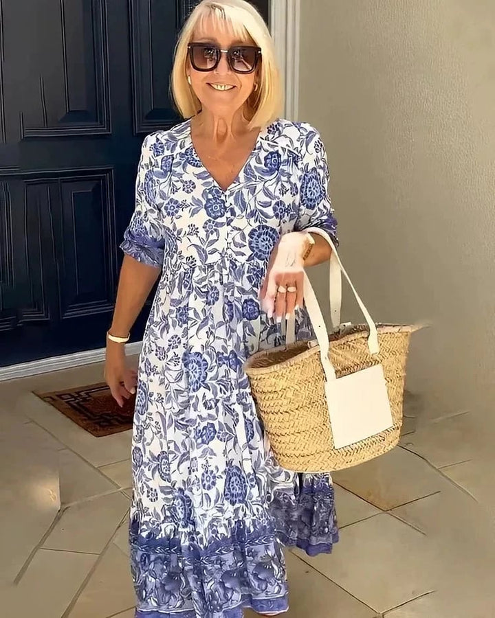 Heathia™ | Luxe Bohemian V-Neck Dress