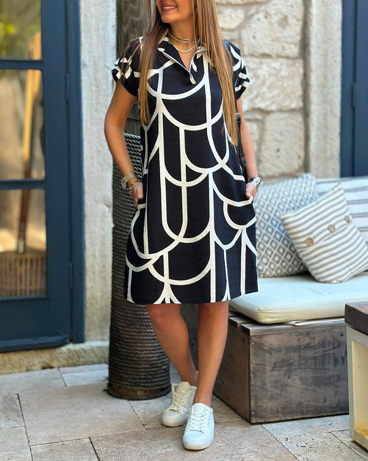 Maera™ | Chic Geometric Polo Dress (Almost Sold Out)