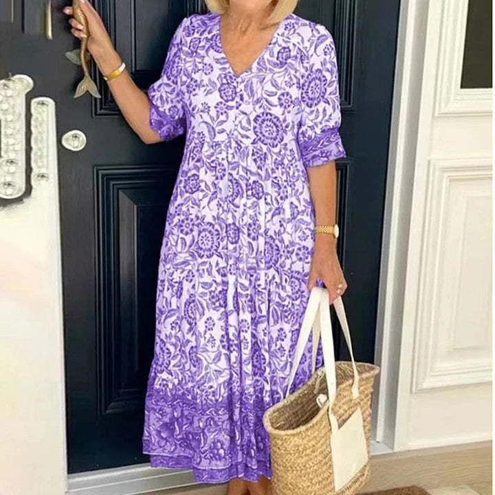 Heathia™ | Luxe Bohemian V-Neck Dress