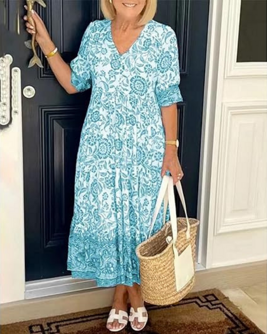 Heathia™ | Luxe Bohemian V-Neck Dress