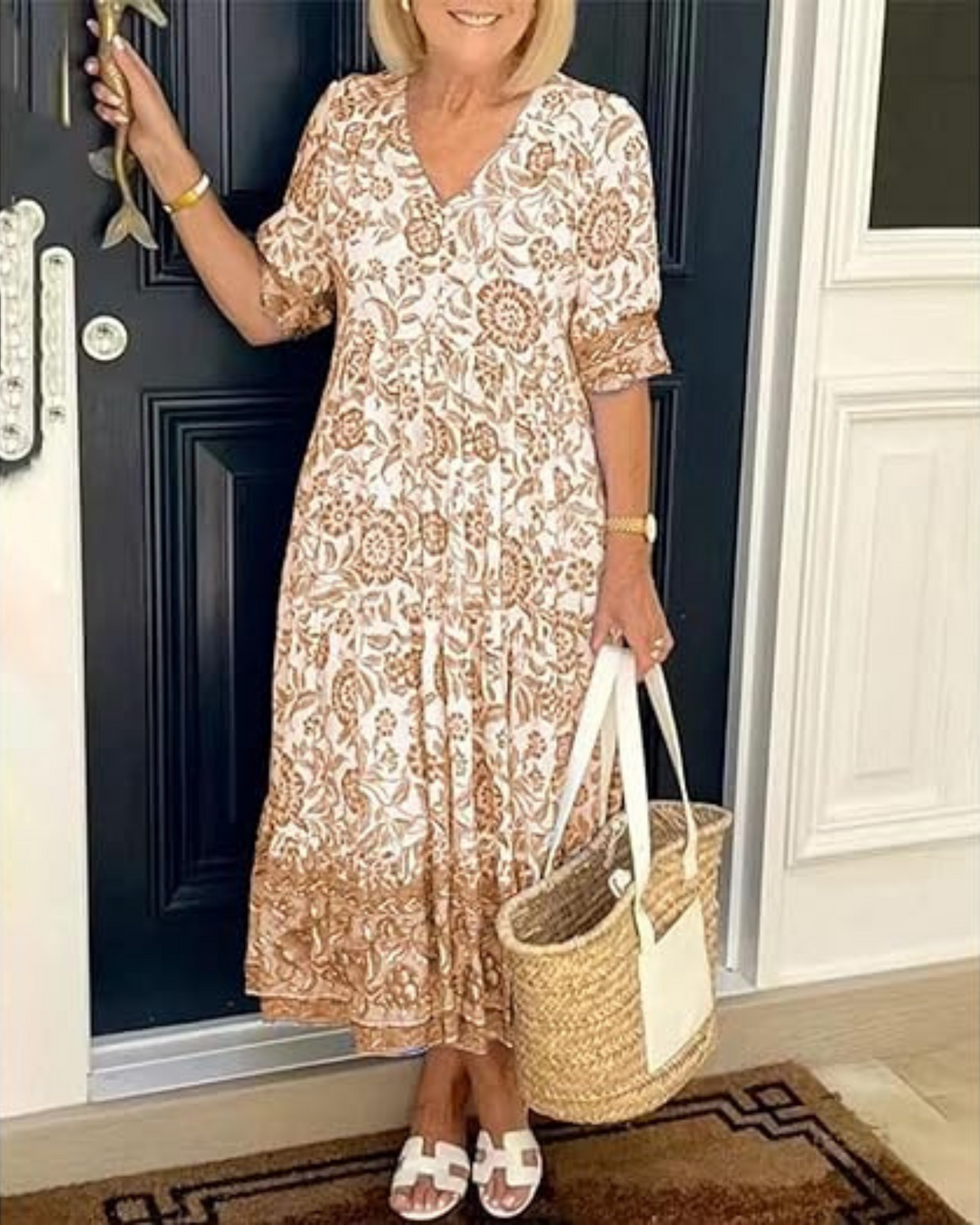 Heathia™ | Luxe Bohemian V-Neck Dress