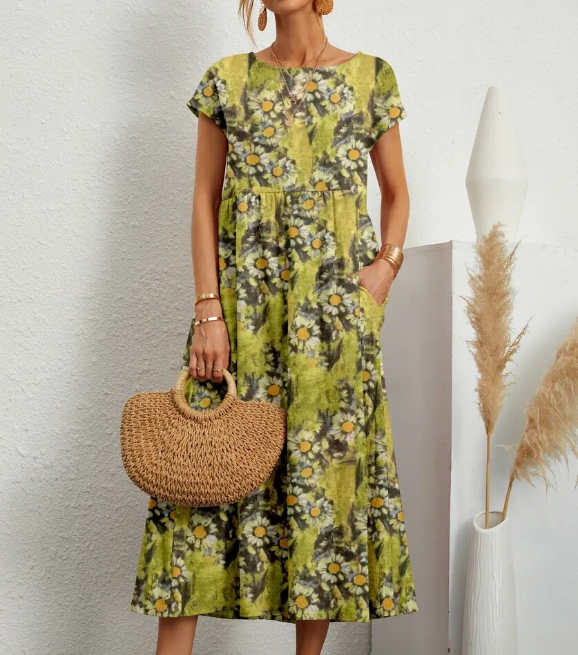 Sashira™ | Slimming Floral Midi Dress (Almost Sold Out)